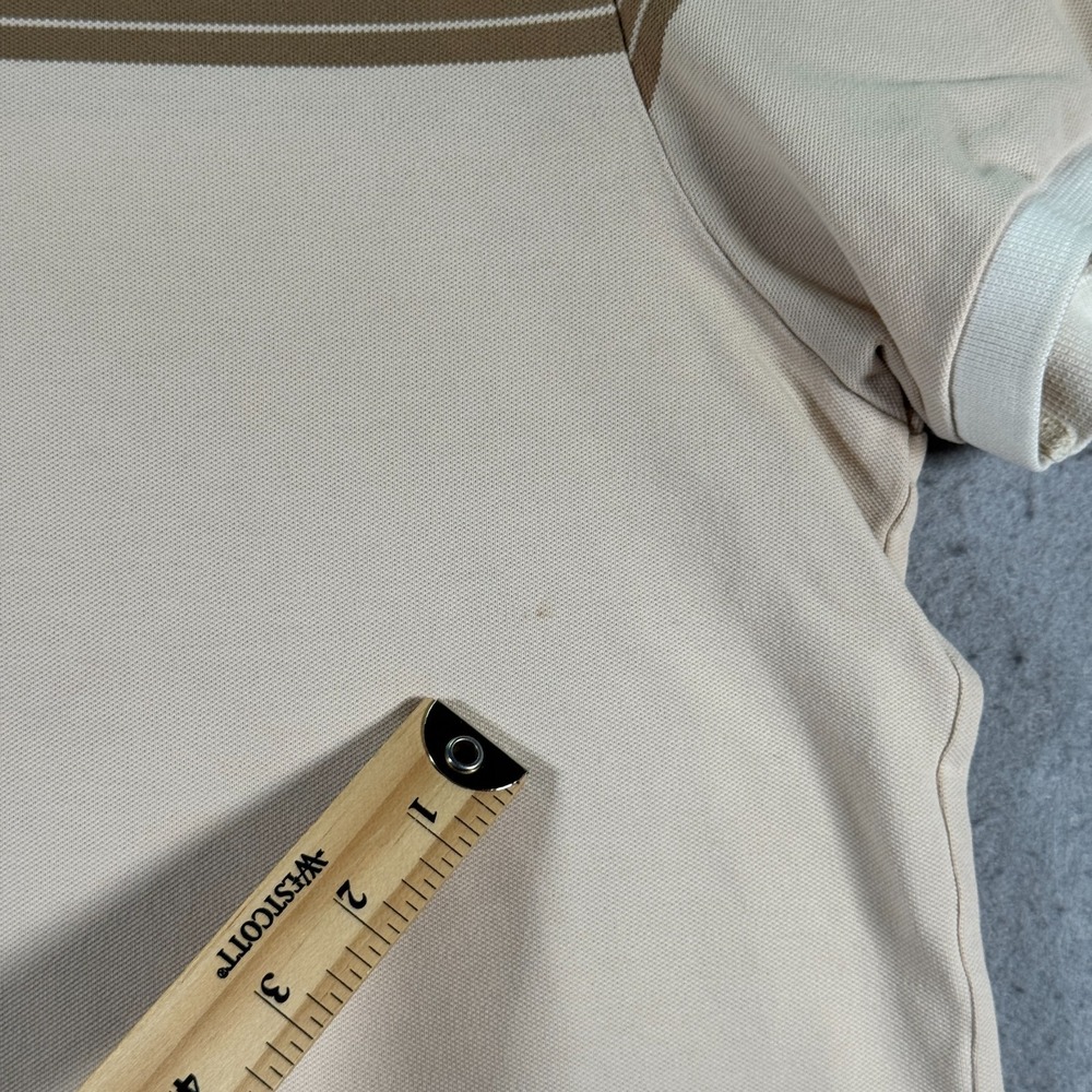 Banana Republic Fitted Polo‎ Shirt Mens XL Beige Stripe Comfort Classic Preppy - Picture 4 of 15
